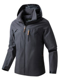 kkboxly  Men's Waterproof Windproof Hooded Jackets Outdoor Sports Jacket For Spring Autumn