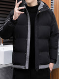 kkboxly  Men's Hooded Winter Jacket, Casual Padded Jacket Coat For Fall Winter