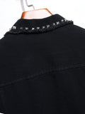 kkboxly  Men's Denim Jacket With Decoration, Casual Street Style Jacket
