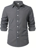 kkboxly  Men's Button Down Plaid Collar  Long Sleeve Shirt, Business Casual Dress Shirts