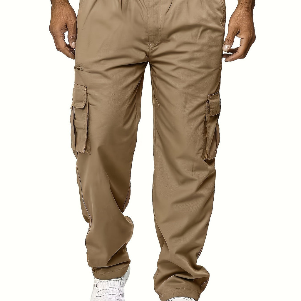 Men's Cargo Pants Casual Loose Fit Straight Leg Pants With Flap Pockets