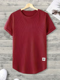 kkboxly  Men's "Smile" T-shirt For Summer Outdoor, Casual Slightly Stretch Crew Neck Tee Short Sleeve Graphic Stylish Clothing