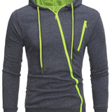 kkboxly   Autumn And Winter New Men's Zipper Sweater Sports Casual Hooded Long-sleeved Cardigan Jacket
