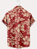 2025 kkboxly  Retro Floral Printed Hawaiian Shirt for Men - Oversized Casual Loose Top for Summer Beach and Casual Wear