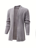 kkboxly  Elegant Slightly Stretch Knit Cardigan Coat, Men's Casual Vintage Style V Neck Sweater Cardigan For Fall Winter