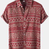kkboxly  Men's Hawaiian Shirts Summer Floral Print Short Sleeve Button Down Shirt Tropical Holiday Beach Casual Tops