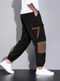 kkboxly kkboxly  Trendy Corduroy Cargo Drawstring Pants, Men's Multi Flap Pocket Trousers, Loose Casual Outdoor Pants, Men's Work Pants Outdoors Streetwear Hip Hop Style