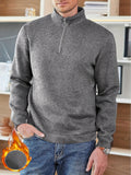 Men's Half Open Zipper Knitted Pullover Slim Fit Men's Small High Neck Thickened Long Sleeve Sweater, For Autumn And Winter