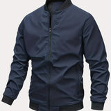 kkboxly  Fashionable Men's Trendy Zipper Versatile Stand Collar Windproof Jacket, Versatile And Comfortable, Suitable For Dates