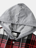 kkboxly  One Size Smaller,  Flannel Loose Shirt For Men Plaid Long Sleeve Casual Button-Down Shirts With Hood Best Sellers