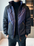 kkboxly  Men's Casual Detachable Hooded Warm Quilted Jacket For Fall Winter