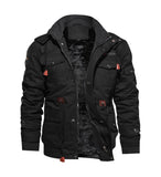 kkboxly  Casual Hooded Jacket For Men Fleece Thicken Midi Coat (One Size Up)