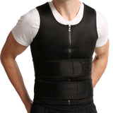 kkboxly  Men's Double Belt Vest Garment Suddenly And Violently Sweat Rubber Reinforcement Of Corsets Waist Waist Movement Gather The Corset Zipper Velcro Adjustable