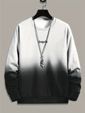kkboxly  Angels Print Ombre Sweatshirt, Men's Casual Graphic Design Slightly Stretch Crew Neck Pullover Sweatshirt For Autumn Winter