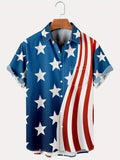 kkboxly  Comfy Plus Size Hawaiian Shirts for Beach and Summer - Flag Element Printed Short Sleeve Aloha Shirts with Oversized Casual Loose Fit