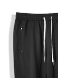 kkboxly Solid Men's Chic Daily Long Drawstring Footed Trousers With Pockets, Spring Fall Outdoor, Workout Fitness
