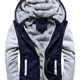 kkboxly Men's Winter Thick And Padded Warm Zip Up Hooded Jacket Best Sellers