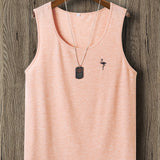 kkboxly  Stylish Flamingo Pattern Print Men's Loose Lapel Collar Casual Vest, Men's Clothing