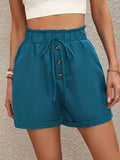 kkboxly  Women's Shorts Bow Button Wide-Leg Shorts