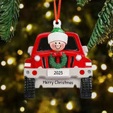 Christmas Family Car Resin Ornament - Festive Garden & Home Decor Hanging Charm
