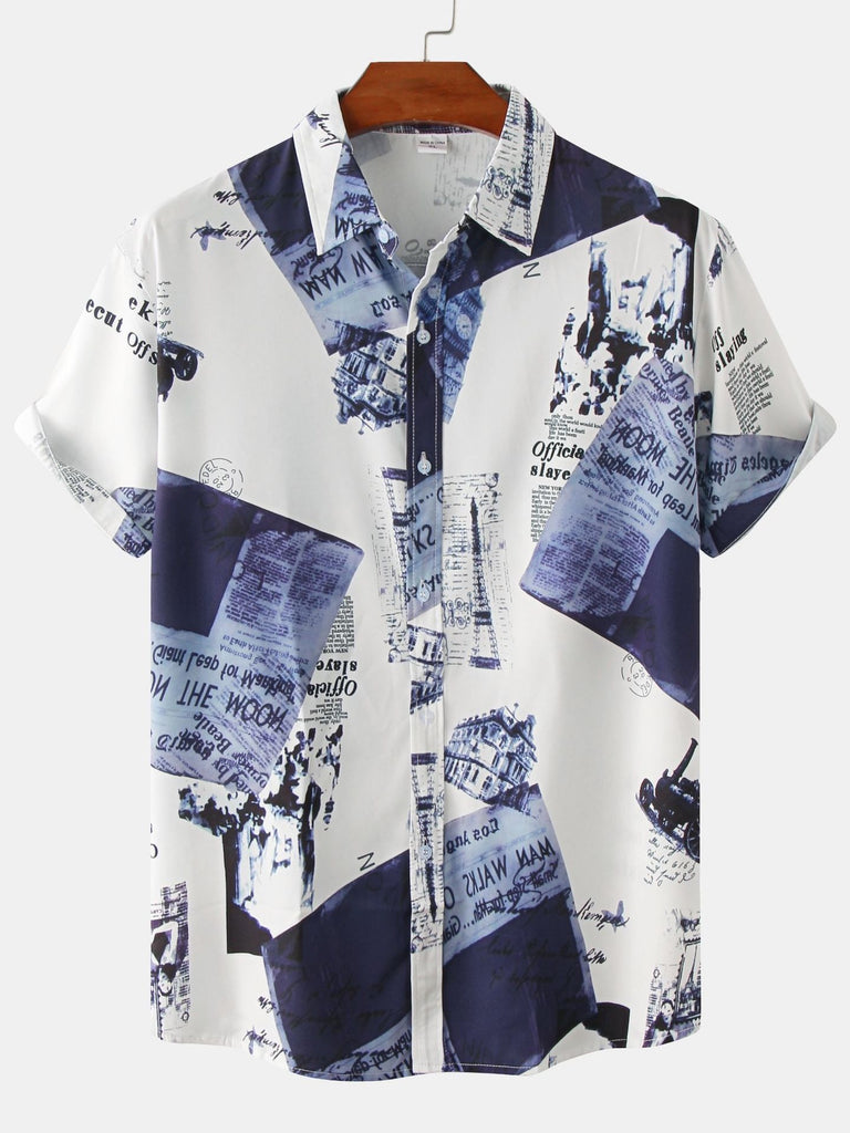 kkboxly  New For 2022, Men's Loose Casual Printed Short Sleeve Shirt Christmas Gifts