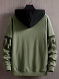 kkboxly Plus Size Men's Contrast Color Letters Print Hoodies Oversized Hooded Sweatshirt Casual Fashion Tops For Spring/autumn, Men's Clothing