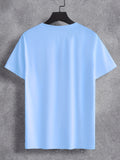 kkboxly  Mountain Pattern T-shirt, Men's Casual Street Style Stretch Round Neck Tee Shirt For Summer