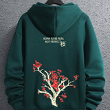 kkboxly  Men's Fleece Loose Long Sleeve Drop Shoulder Hoodie