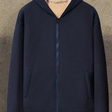 kkboxly  Plus Size Men's Casual Zip Up Fleece Hoodies, Long Sleeve Hooded Sweatshirt Jacket Coats