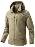 kkboxly  Men's Waterproof Windproof Hooded Jackets Outdoor Sports Jacket For Spring Autumn