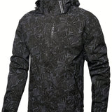 kkboxly  Men's Casual Lightweight Waterproof Windbreaker Jacket, Full Zip Up Hooded Shell Outdoor Hiking Coat For Autumn And Winter