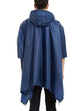 kkboxly  Men's Hooded Windbreaker Waterproof Raincoat With Pockets, Lightweight Raincoat For Outdoor Activities