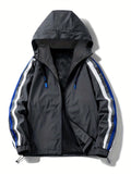 kkboxly  Classic Design Hooded Jackets By Activity, Men's Casual Zip Up Jacket Coat For Spring Fall