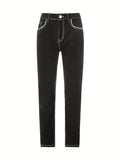kkboxly  Slim Fit Straight Leg Jeans, Men's Casual Street Style Distressed Medium Stretch Denim Pants For All Seasons