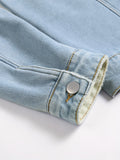 kkboxly  Men's Casual Warm Fleece Button Up Jacket, Street Style Jacket For Fall Winter