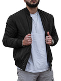 kkboxly  Men's Casual Classic Design Zip Up Stand Collar Jacket For Sports