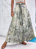 kkboxly  Polka Dot Pleated Skirts, Vintage High Waist Summer Maxi Skirts, Women's Clothing