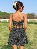 kkboxly  Floral Print Layered Cami Dress, Vacation Style Tie Back Sleeveless Slim Dress For Spring & Summer, Women's Clothing