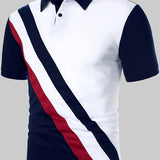 kkboxly  Men's Slim Casual Multi Color Striped Polo Shirt Best Sellers