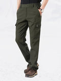kkboxly  Classic Design Cargo Pants,  Men's Multi Flap Pocket Trousers, Men's Casual Street Style Solid Color Work Pants Outdoors Streetwear