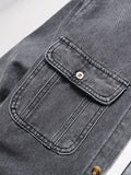 kkboxly  Men's Street Style Button Up Denim Jacket