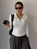 xieyinshe  Solid Color Zipper Outerwear, Sports Casual Jacket With Pockets, Women's Clothing