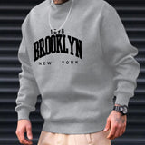 kkboxly  Brooklyn Print, Men’s Pullover Sweatshirt, Casual Crew Neck Jumper For Spring Fall, Moisture Wicking And Breathable Sweater, As Gifts