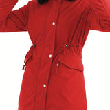 kkboxly  Fluffy Trim Warm Hooded Coat, Casual Drawstring Long Sleeve Winter Outerwear, Women's Clothing