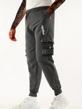 kkboxly Classic Design Multi Pocket Cargo Pants, Men's Casual Loose Fit Drawstring Cargo Pants/Joggers For Spring Summer Outdoor