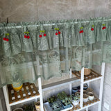 kkboxly 1pc Vintage-Inspired Short Valance Curtains - Rod Pocket Top Voile Half Curtains for Kitchen Windows, Pastoral Cherry Living Room Home Decor with Sheer Embroidery Lace and Classic Design