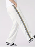 kkboxly  Men's Casual Side Striped Joggers, Chic Straight Leg Trousers For Leisure Activities