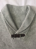 kkboxly  Plus Size Men's Shawl Neck Long Sleeve Sweater With Decorated Leather Belt