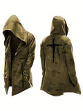kkboxly  Men's Halloween Printed Hooded Cardigan Long Coat, Casual Cosplay Costumes