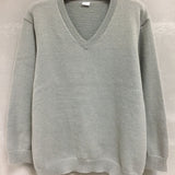 kkboxly  Plus Size Men's V-neck Solid Color Pullover Casual Long Sleeve Sweater